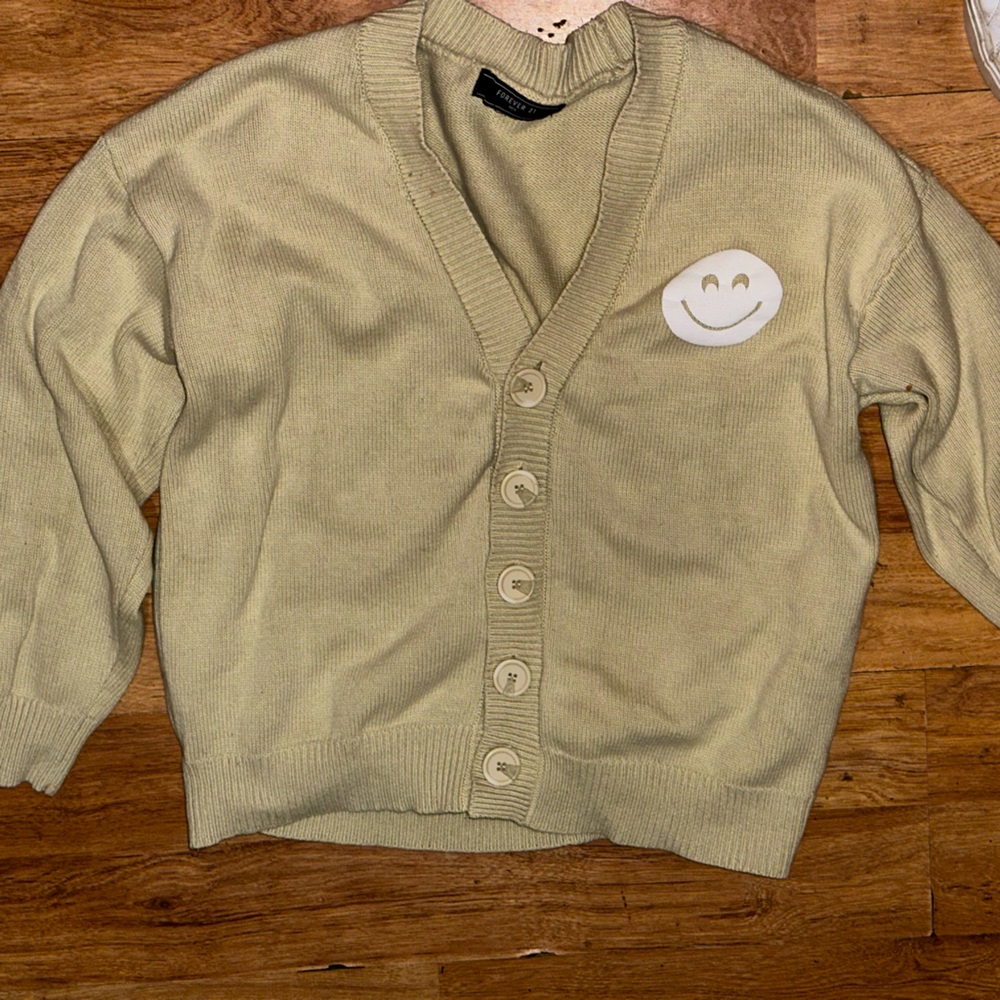 Forever 21 smiley face cardigan. Men’s medium, like new